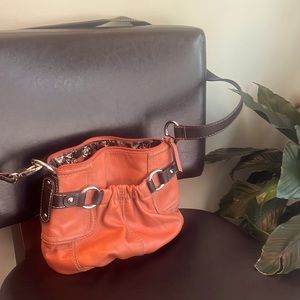 Tignanello shoulder bag - medium size - burnt orage color